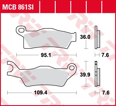 Klocki hamulcowe przód/tył, przeznaczenie: offroad, materiał: sinter-S LUCAS MCB861SI