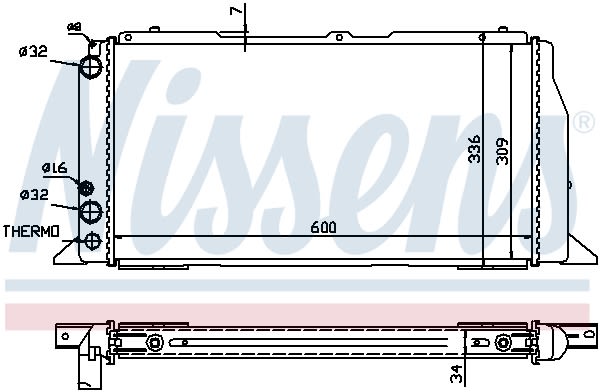 Радіатор охолоджування AUDI 80 4CYL.1,6-1,8 86-91 NISSENS (60487) Nissens фото 9