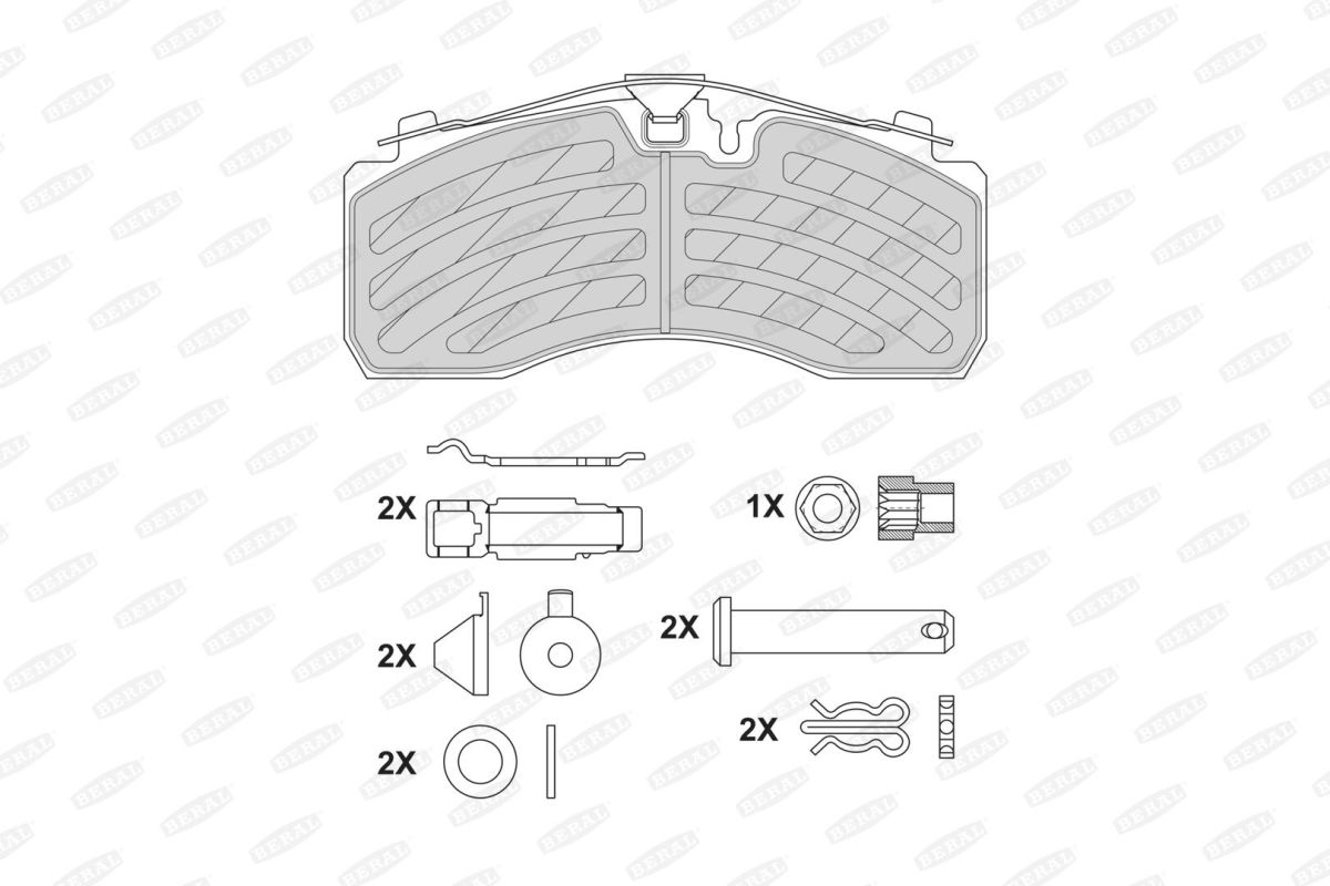 Комплект гальмівних колодок задн/передн , DAF LF 45, LF 55, SB, IVECO EUROCARGO I-III, EUROCARGO IV, EUROCARGO V, EUROFIRE II, MAN M 2000 L, M 2000 M, TGA, TGM I, TGM II 10.5D-Electric 01.72- фото 3