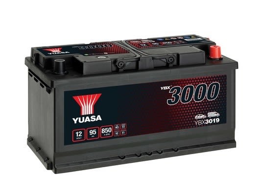 Акумулятор YUASA 12В 95Агод./850А YBX3000 SMF (R+ стандартні клеми) 353x175x190 (пусковий) фото 4