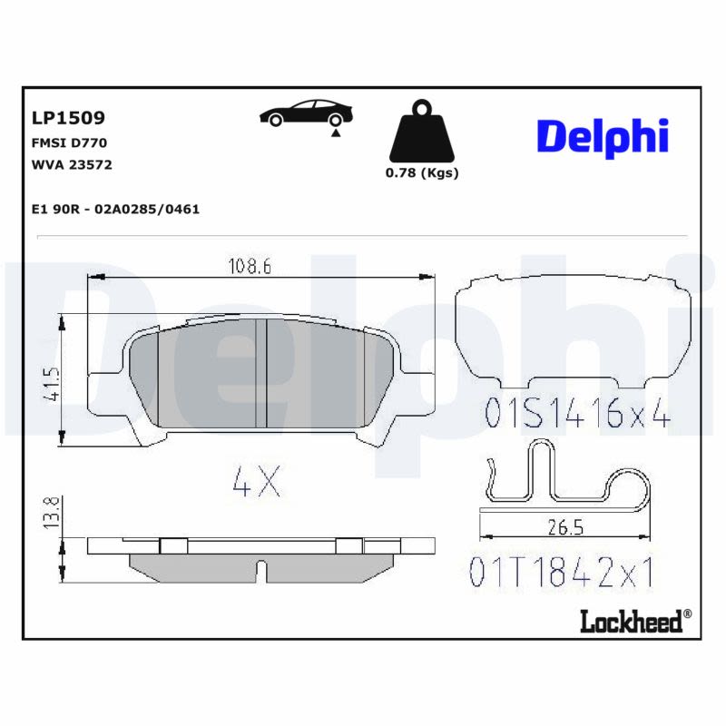 Комплект гальмівних колодок задн , SUBARU FORESTER, IMPREZA, LEGACY III, LEGACY IV, LEGACY V, OUTBACK 1.5-3.0 03.94-12.14 фото 2