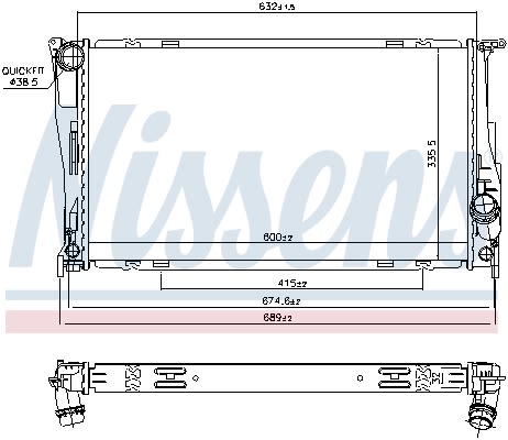 Радіатор охолоджування BMW 3 E90-E91-E92-E93 (05-) 335 I|BMW 1 E81-E82-E87-E88 (04-) 135 NISSENS (60832) Nissens фото 9
