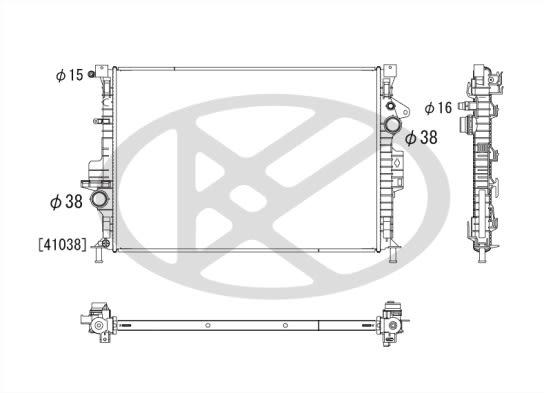 Радіатор двигуна FORD TOURNEO CONNECT V408 NADWOZIE WIELKO, TRANSIT CONNECT V408, FORD USA ESCAPE 1.6/2.0 09.12- фото 3