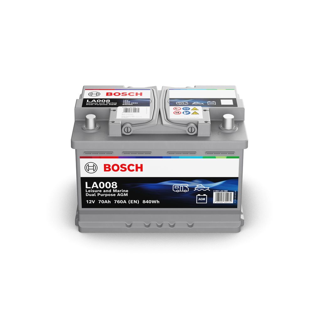 Акумуляторна батарея 70А АКБ BOSCH ТЯГОВИЙ L DUAL PURPOSE AGM ПРАВ [+] 12V 70AH 760A 278*1 (0 092 LA0 080) Bosch фото 5