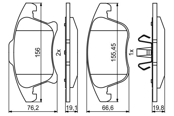 Колодки гальмівні дискові FORD MONDEO V TURNIER (CF) 1.6 2014.09- BOSCH (0986494837) Bosch фото 9