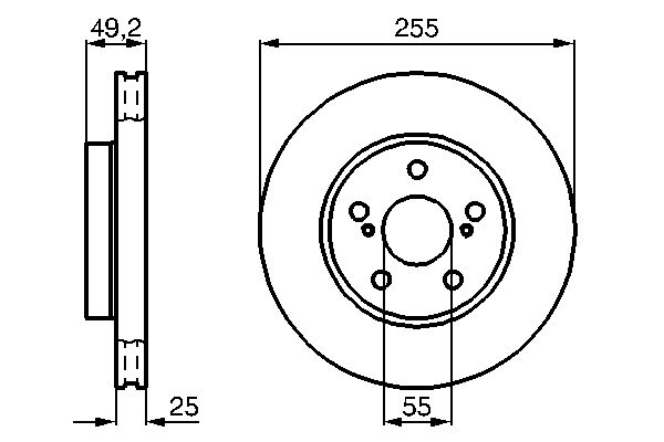 Диск гальмівний ВЕНТИЛ TOYOTA CARINA E VI ЛІФТБЕК (_T19_) 1.6 1992.04-1997.09 BOSCH (0 986 478 584) Bosch фото 9