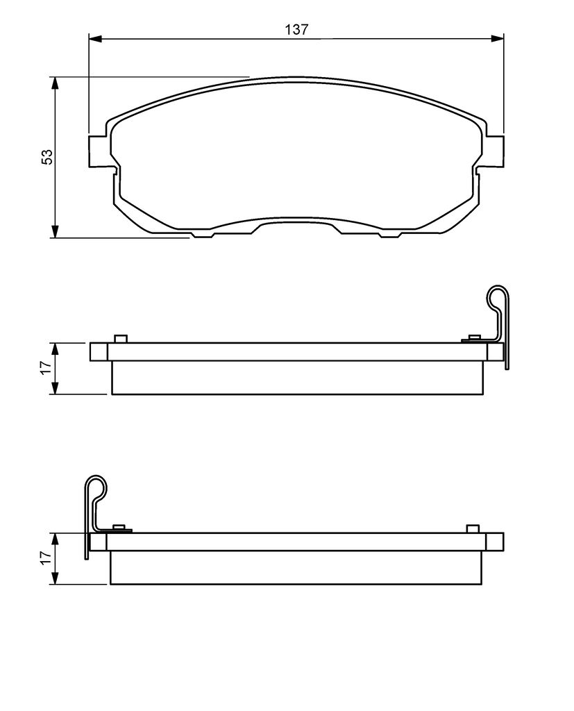 Колодки гальмівні дискові NISSAN TIIDA ХЕТЧБЕК (C11) 1.6 2004.05-2014.12 BOSCH (0 986 494 277) Bosch фото 7