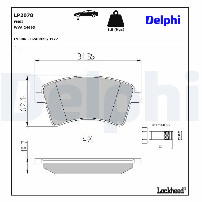 Комплект гальмівних колодок передн , MERCEDES CITAN (MPV), CITAN MIXTO (DOUBLE CABIN), CITAN/MINIVAN (W415), RENAULT KANGOO BE BOP, KANGOO EXPRESS, KANGOO II 1.2-Electric 10.01- фото 8