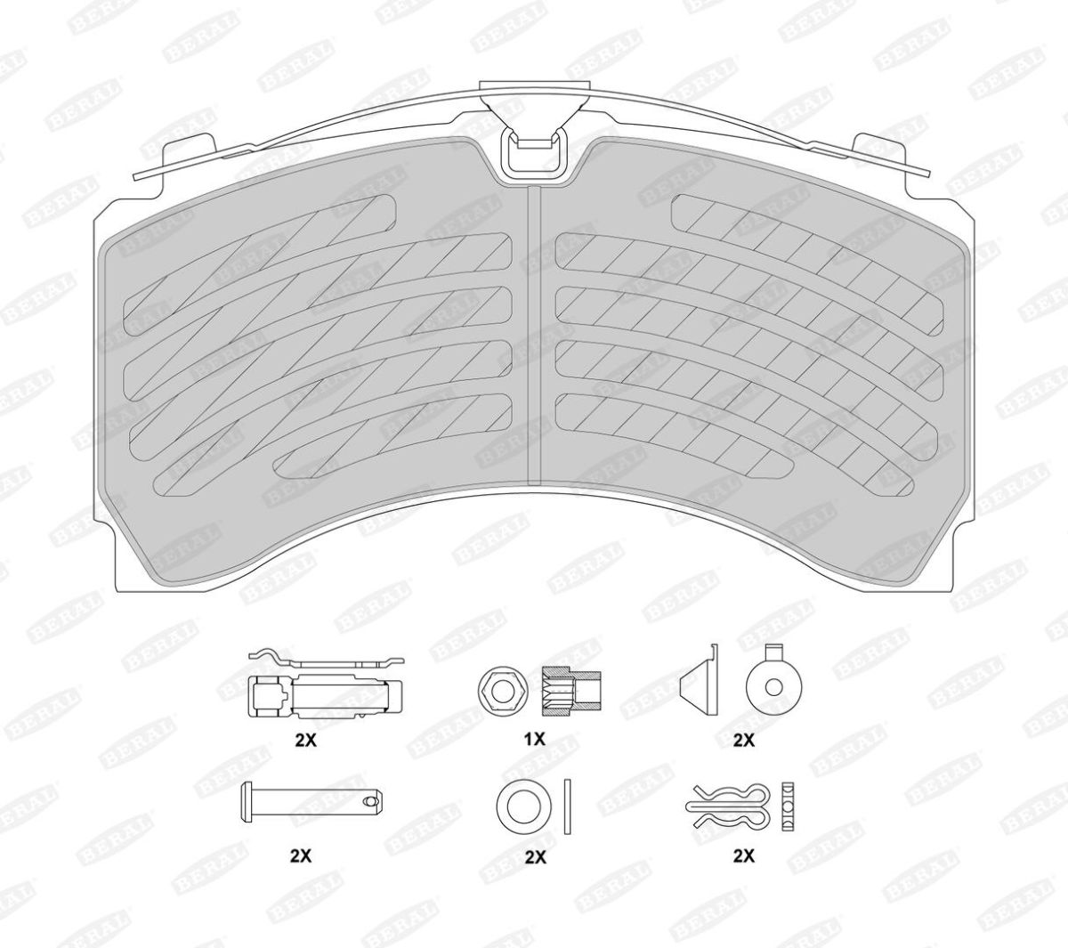Комплект гальмівних колодок , MERCEDES ACTROS, ACTROS MP2 / MP3, ACTROS MP4 / MP5, ANTOS, AROCS, ATEGO, AXOR, AXOR 2, ECONIC, ECONIC 2 10.7D-Electric 04.96- фото 3