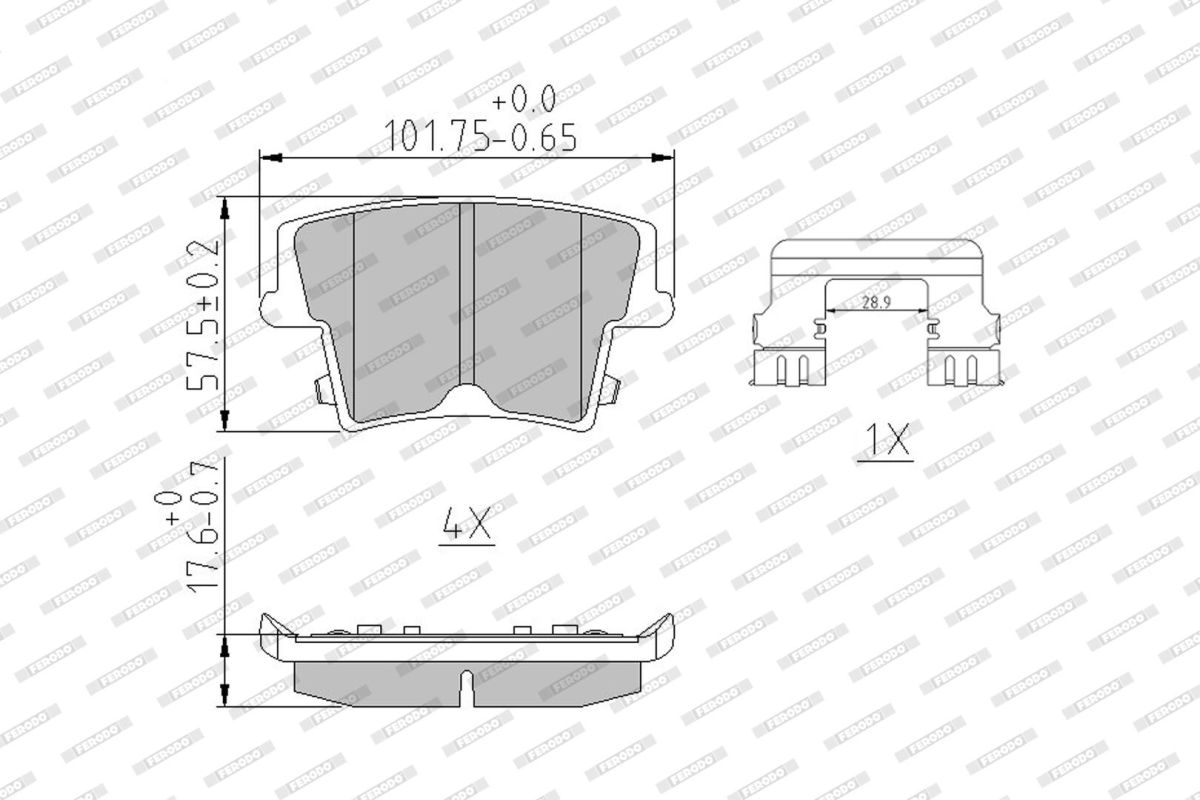 Комплект гальмівних колодок задн (із замком), CHRYSLER 300C, DODGE CHALLENGER, CHARGER, LANCIA THEMA 2.7-6.4 09.04- фото 3
