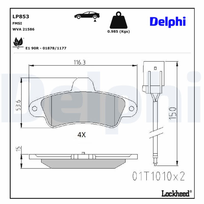 Комплект гальмівних колодок задн , FORD COUGAR, MONDEO I, MONDEO II 1.6-2.5 01.93-12.01 фото 2