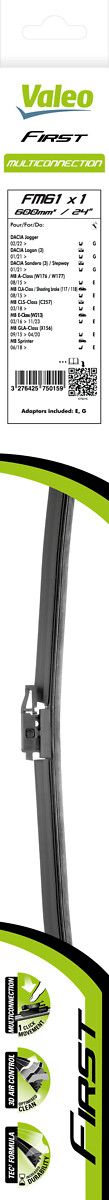 Щітка склоочисника (600мм) MB A-class (W176/W177) 10- Valeo фото 11