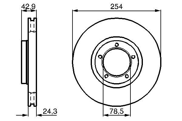 Диск гальмівний ВЕНТИЛ FORD TRANSIT ФУРГОН (E_ _) 2.0 1994.06-2000.12 BOSCH (0 986 478 160) Bosch фото 8