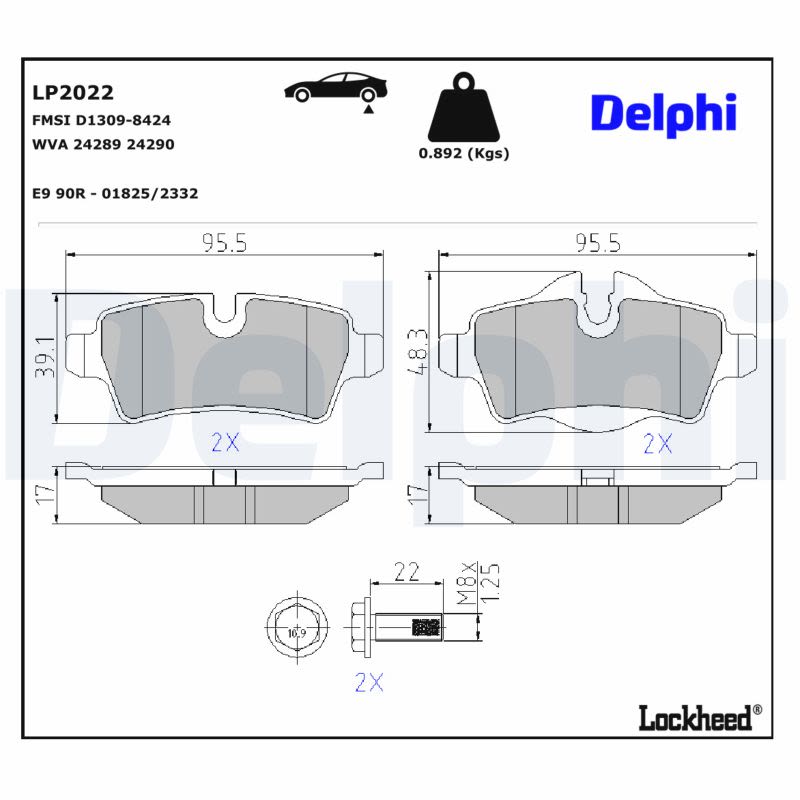Комплект гальмівних колодок задн , MINI (R50, R53), (R56), (R57), (R58), (R59), CLUBMAN (R55), CLUBVAN (R55) 1.4-2.0D 03.06-06.15 фото 6