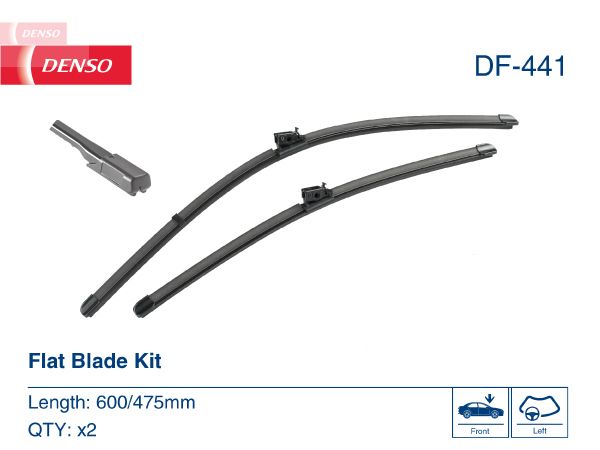 Щітка склоочисника К-Т БЕЗКАРКАСНИЙ / 600/475 MM / LHD / MERCEDES-BENZ A-CLASS 12-18 DENSO (DF-441) Denso фото 6