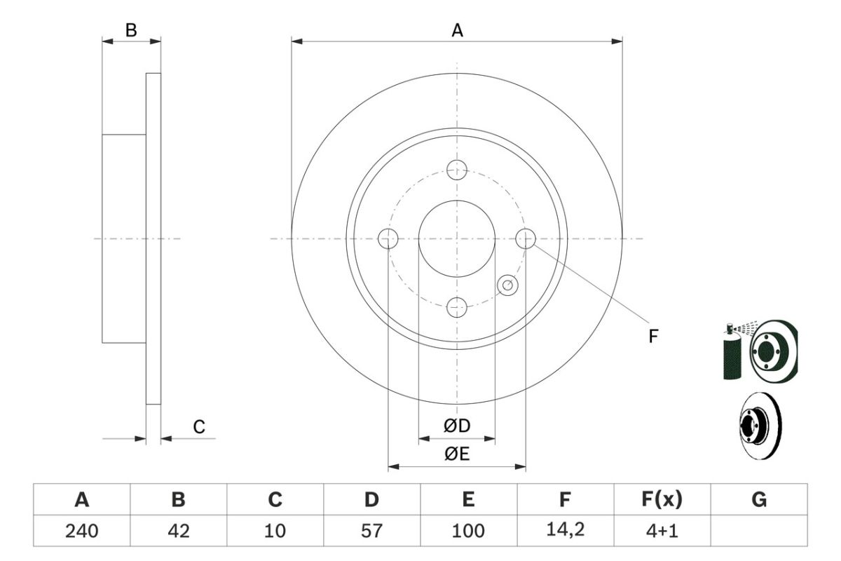 Диск гальмівний задн лів/прав OPEL ASTRA G, ASTRA G CLASSIC, ASTRA H, ASTRA H CLASSIC, ASTRA H GTC, MERIVA A 1.2-2.0D 02.98-10.14 фото 7