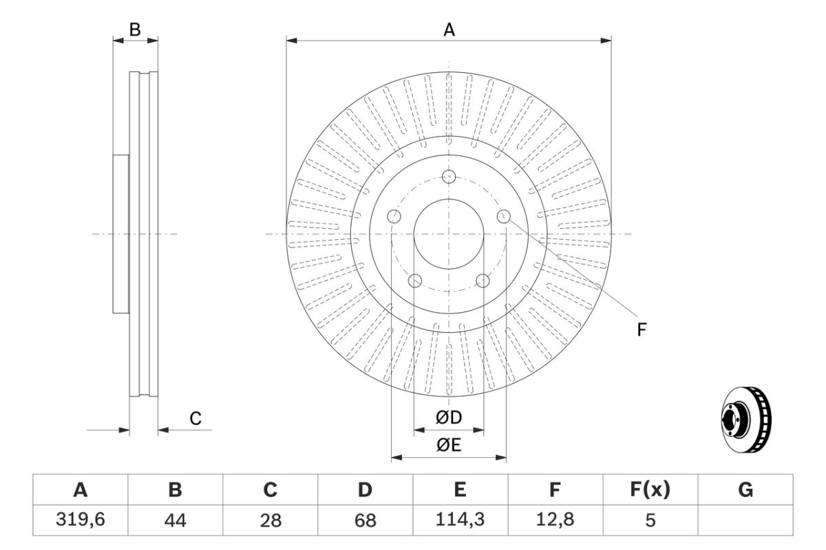 Диск гальмівний передн лів/прав NISSAN JUKE, QASHQAI +2, QASHQAI I, RENAULT KOLEOS I 1.6-2.5 02.07- фото 6