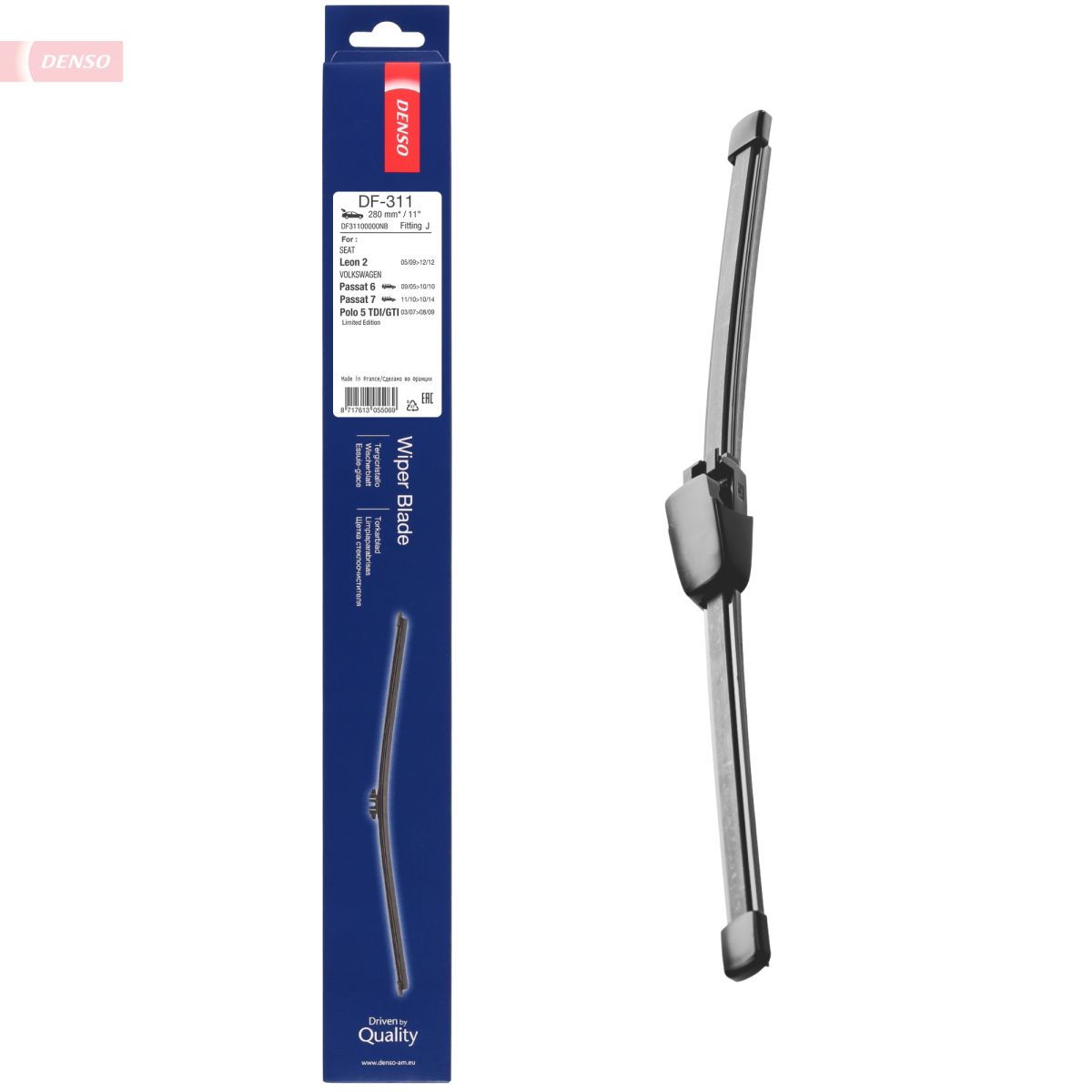 Щітка склоочисника БЕЗКАРКАСНИЙ 280 MM / LHD/RHD / VW PASSAT (362, 365) (10-) DENSO (DF-311) Denso фото 8