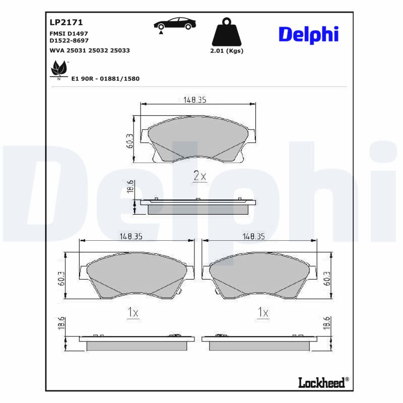 Комплект гальмівних колодок передн , CHEVROLET AVEO, CRUZE, OPEL ASTRA J, ASTRA J GTC 1.2-2.0D 05.09- фото 7