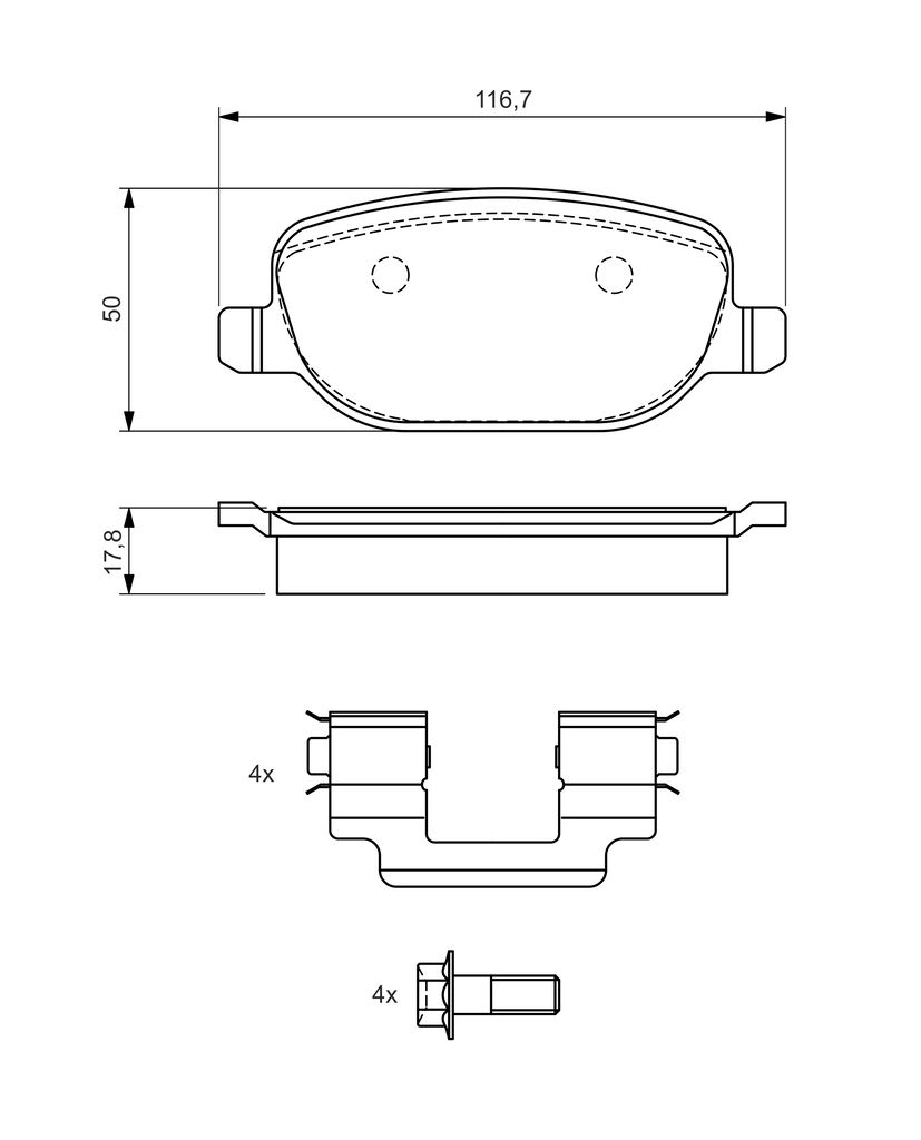 Колодки гальмівні дискові ALFA ROMEO 159 SPORTWAGON (939_) 2.4 2005.06-2012.12 BOSCH (0 986 424 775) Bosch фото 8