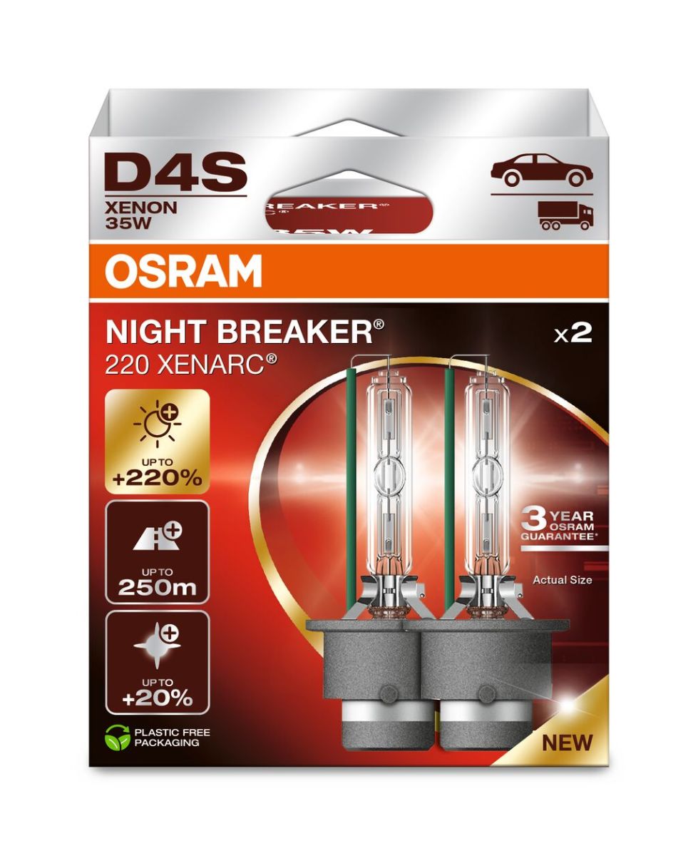 Автолампа ксенонова D4S 42V 35W 4400K P32D-5 / XENARC® NIGHT BREAKER® 220 - НА 220% З OSRAM (66440XN2-2HB) osram фото 5