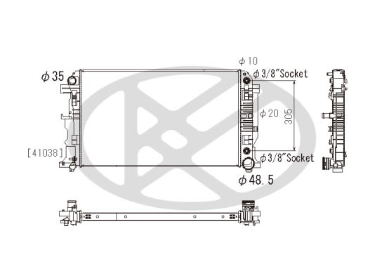Радіатор двигуна (акпп) MERCEDES SPRINTER 3,5-T (B906), SPRINTER 3,5-T (B907, B910), SPRINTER 3-T (B906), SPRINTER 4,6-T (B906), SPRINTER 4-T (B907), SPRINTER 4-T (B907, B910) 1.8-3.5 07.96-12.21 фото 3
