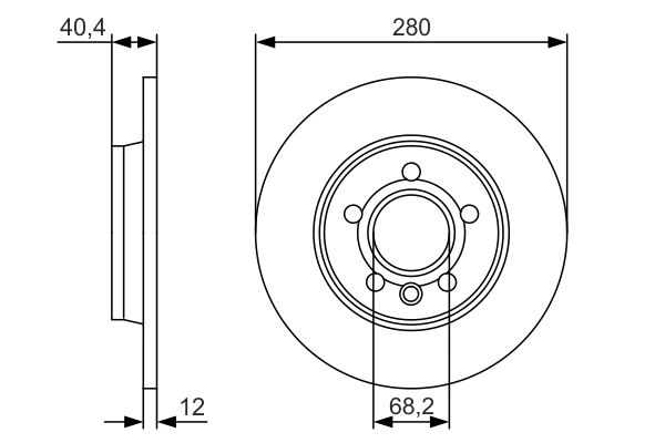 Диск гальмівний (задній) VW T4 91-03 (279.9x12) Bosch фото 11