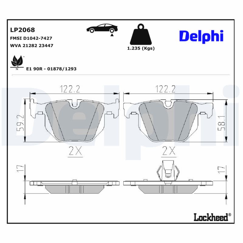 Комплект гальмівних колодок задн , BMW 3 (E90), 3 (E92), 3 (E93), X5 (E70), X5 (F15, F85), X6 (E71, E72), X6 (F16, F86) 2.0-4.8 03.06-07.19 фото 4