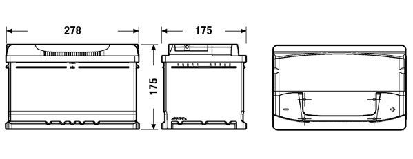 Акумуляторна батарея 72Ah/720A (278x175x175/+R/B13) Premium Exide фото 7