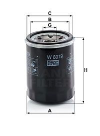 Filtr oleju MANN-FILTER W 6019 Subaru, Toyota