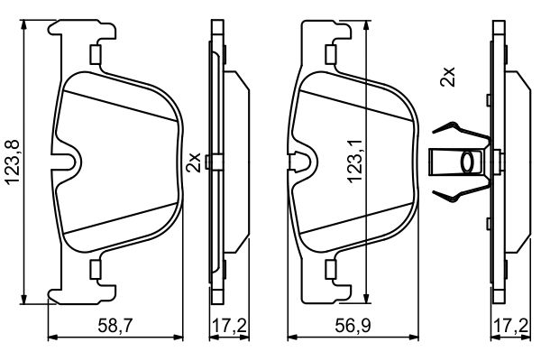 Комплект гальмівних колодок задн , BMW 3 (F30, F80), 3 (F31), 3 GRAN TURISMO (F34), 4 (F32, F82), 4 (F33, F83), 4 GRAN COUPE (F36) 2.0D-3.0H 11.11- фото 8