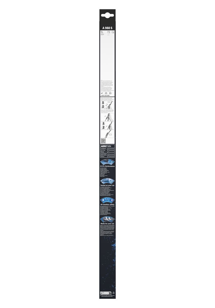 Щітка склоочисника К-Т БЕЗКАРКАСНИЙ AEROTWIN / 750/750 MM / A 988 S / ЛІВИЙ РУЛЬ / V BOSCH (3 397 014 00V) Bosch фото 8