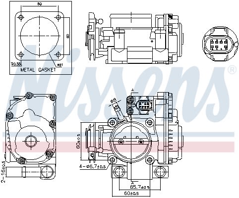Дросельна заслонка з електроприводом VW PASSAT B5 (3B2) - 1.6 (1996.08 - 2001.12) NISSENS (955080) Nissens фото 11