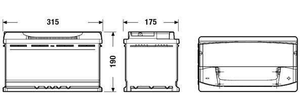 Акумуляторна батарея 90Ah/720A (315x175x190/+R/B01) Premium Exide фото 9