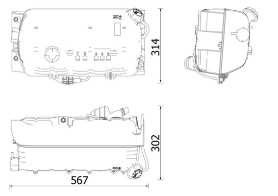 Розширювальний бачок охолоджуючої рідини MAN TGS I, TGX I D1556LF07-D3876LF16 06.06- фото 4