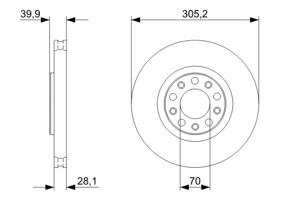 Диск гальмівний ВЕНТИЛ ALFA ROMEO 159 (939_) 2.2 2005.06-2012.12 BOSCH (0 986 479 293) Bosch фото 8