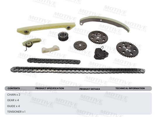 Комплект ГРМ (ланцюг + шестерня) VOLVO C30, S40 II, V50, V70 III, FORD C-MAX, FIESTA V, FOCUS C-MAX, FOCUS II, GALAXY II, GALAXY MK II, MAVERICK, MONDEO III, MONDEO IV, S-MAX 1.8-2.3 10.00- фото 4