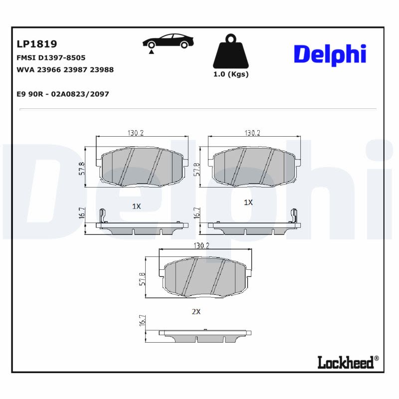 Комплект гальмівних колодок передн , HYUNDAI I30, KONA, KIA CARENS I, CEE'D, CERATO II, CERATO KOUP II, PRO CEE'D 1.0-2.0LPG 03.00- фото 5