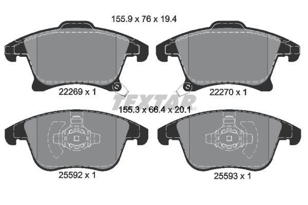 Комплект гальмівних колодок передн , FORD GALAXY III, GALAXY MK III, MONDEO V, S-MAX, SMART FORFOUR 1.0-2.5H 01.04-04.23 фото 2