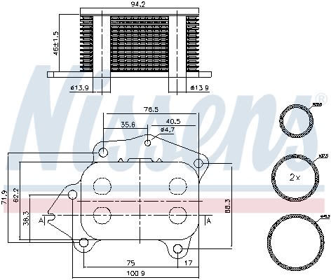 Радіатор масляний FORD TRANSIT/TOURNEO CONNECT (13-) 1.6 TDCI (+) NISSENS (90717) Nissens фото 11