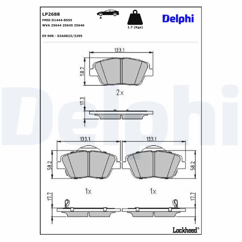 Комплект гальмівних колодок передн , HYUNDAI ELANTRA V, GRANDEUR, SONATA V, KIA OPTIMA 1.6-3.0LPG 05.05-12.16 фото 2