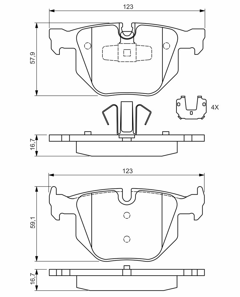 Комплект гальмівних колодок задн , BMW 3 (E90), 3 (E91), 3 (E92), 3 (E93), X1 (E84) 2.0D-3.0D 12.04-12.13 фото 4