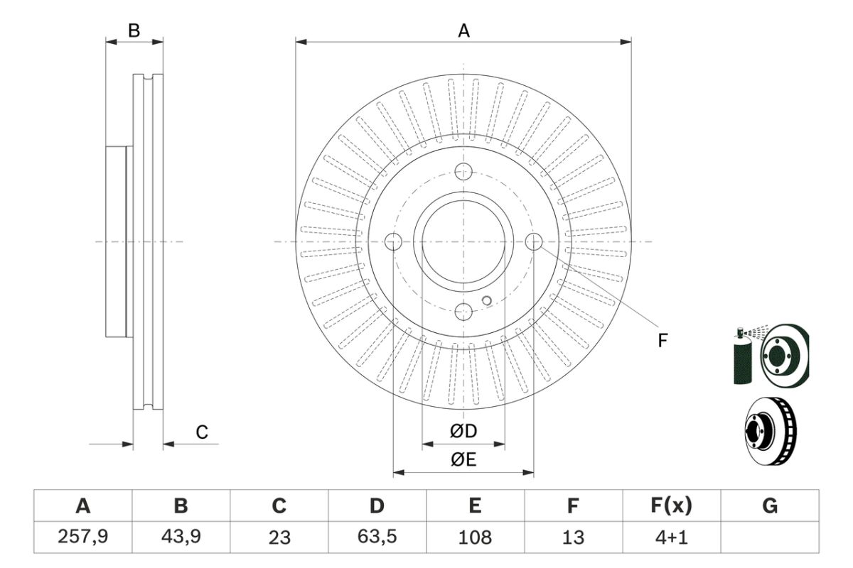 Диск гальмівний ВЕНТИЛ FORD FIESTA VI (CB1, CCN) 1.4 2008.06- BOSCH (0 986 479 566) Bosch фото 8