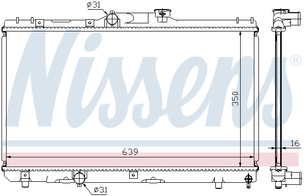 Радіатор охолоджування TOYOTA COROLLA 1,3/1,4 97- NISSENS (64786A) Nissens фото 9