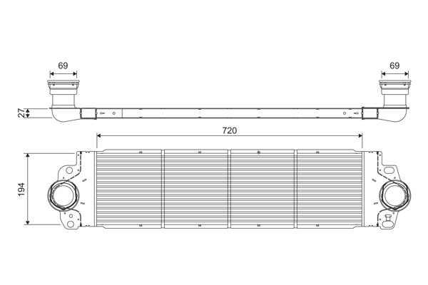 Інтеркулер VW CALIFORNIA T5 CAMPER, CALIFORNIA T6 CAMPER, MULTIVAN T5, MULTIVAN T6, TRANSPORTER T5, TRANSPORTER T6, TRANSPORTER T6 / CARAVELLE T6 1.9D-3.2 04.03-12.19