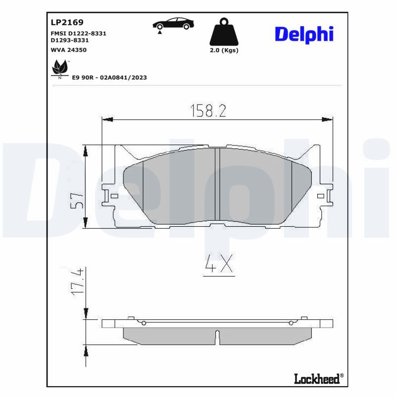 Комплект гальмівних колодок передн , LEXUS ES, TOYOTA AVALON, CAMRY 2.0-3.5 01.05-