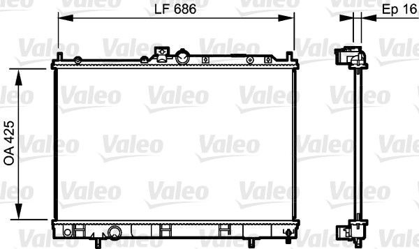 Радиатор охлаждения MITSUBISHI OUTLANDER I (CU_W) 2.0 4WD (CU2W) 2001.03 - 2008.07 VALEO (735201) Valeo фото 5