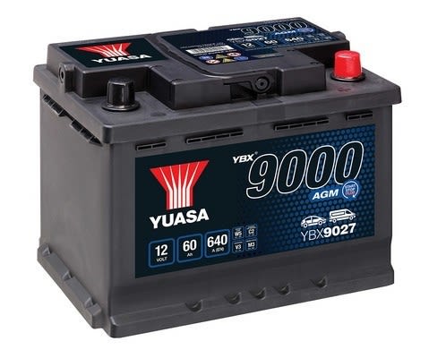 Акумулятор YUASA 12В 60Агод./640А START&STOP AGM, YBX9000 AGM Start Stop Plus (R+ стандартні клеми) 242x175x190 (пусковий/agm) фото 4