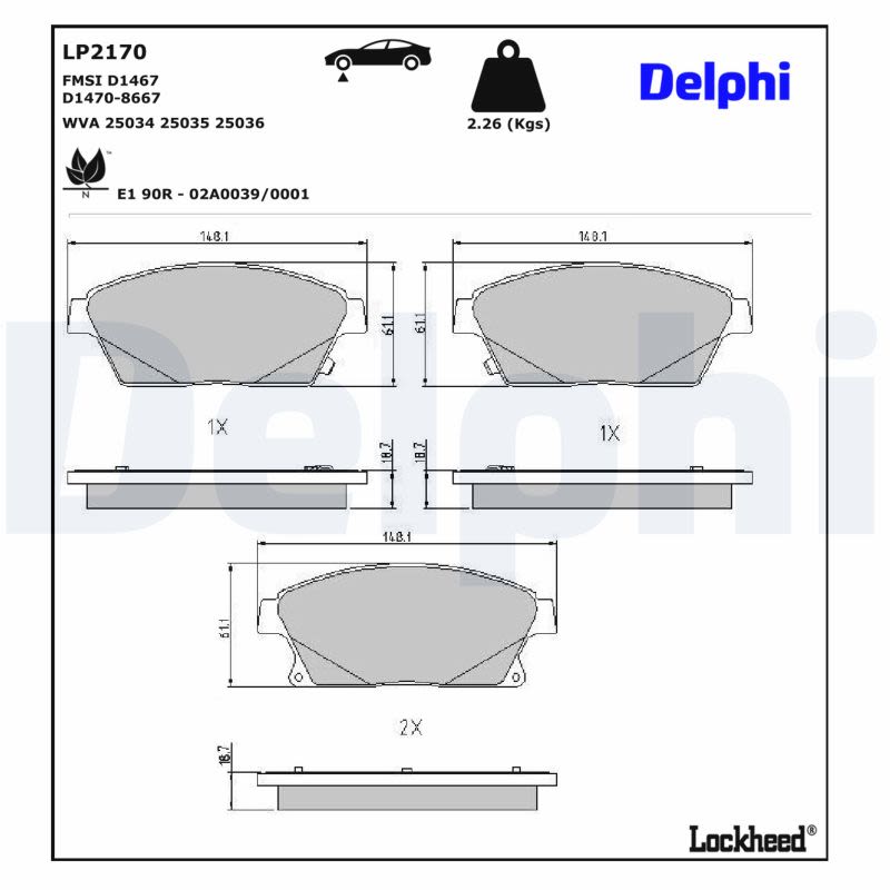 Комплект гальмівних колодок передн , BUICK ENCORE, CADILLAC ATS, CHEVROLET CRUZE, ORLANDO, TRAX, VOLT, OPEL AMPERA, ASTRA J, ASTRA J GTC, MOKKA / MOKKA X, ZAFIRA C 1.3D-2.0D 05.09- фото 6