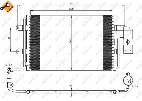 Радиатор кондиционера VW Golf III/ IV 1.9 TDI 97-05 фото 12